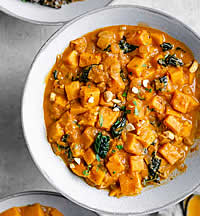 Photo of Peanut butter, sweet potato and spinach curry